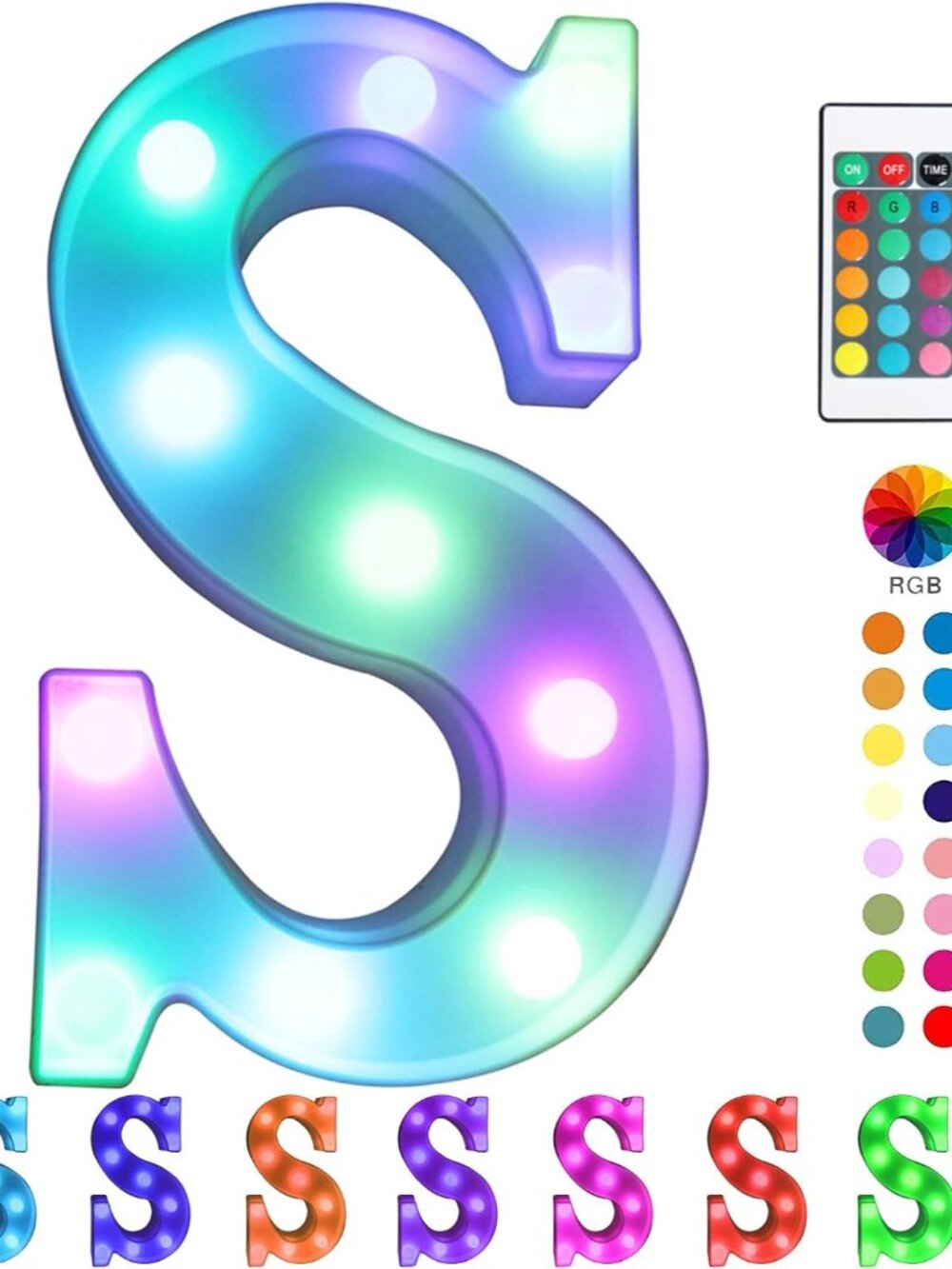 Colorful Marquee Letters LED Light Up Letters with Remote, Party Birthday Letter